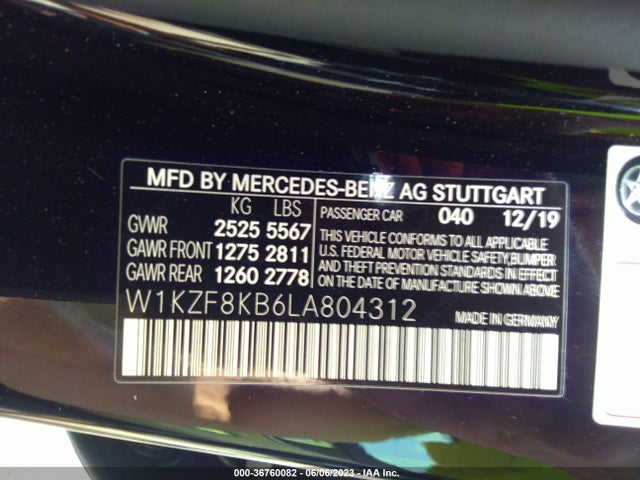 W1KZF8KB6LA804312 Mercedes-Benz E-class Amg E 63 S