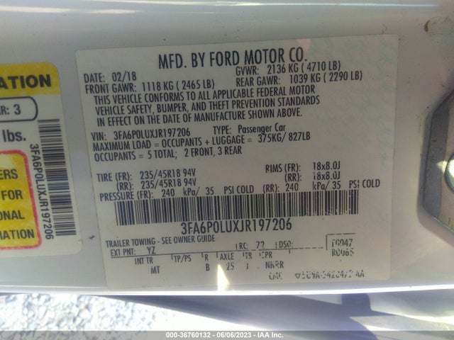 Ford Fusion Hybrid Se 2018 3FA6P0LUXJR197206 Image 9