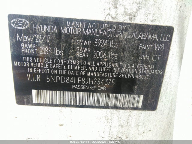 Hyundai ELANTRA SEL 2018 5NPD84LF8JH234375 Image 11
