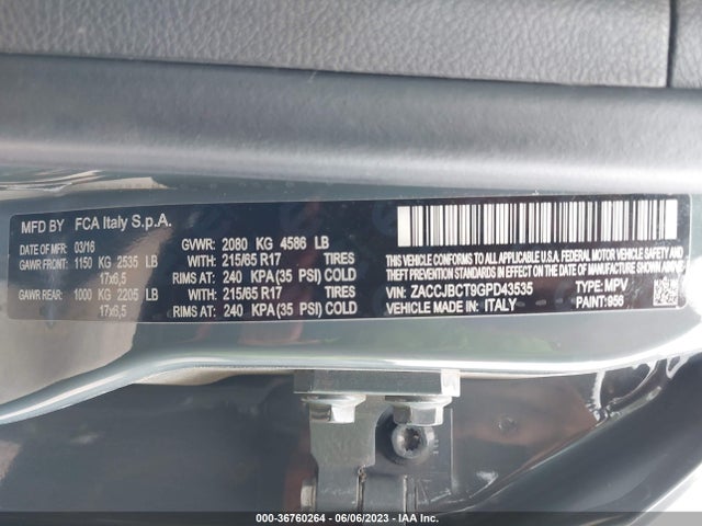 ZACCJBCT9GPD43535 Jeep Renegade Trailhawk