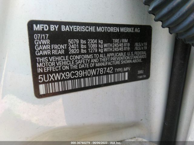 5UXWX9C39H0W78742 BMW X3 Xdrive28i