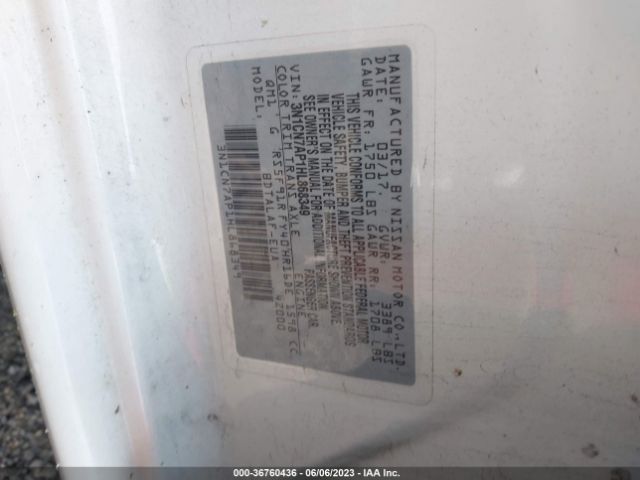 3N1CN7AP1HL868349 Nissan Versa Sedan S