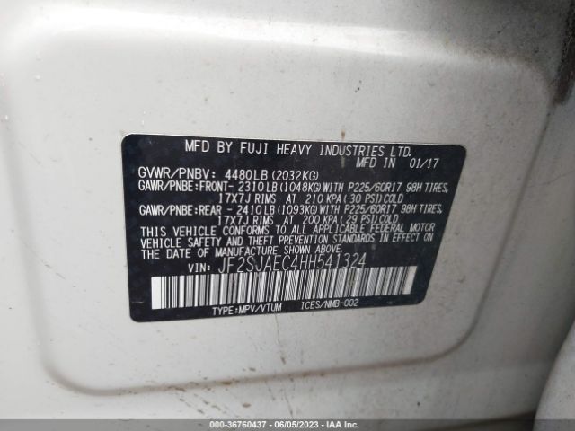 JF2SJAEC4HH541324 Subaru Forester Premium