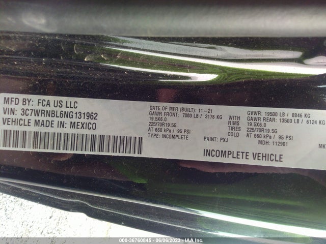 2022 Ram 5500, VIN: 3C7WRNBL6NG131962