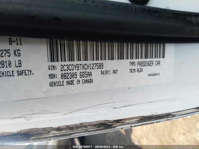 2012 DODGE CHALLENGER R/T CLASSIC VIN: 2C3CDYBTXCH127589