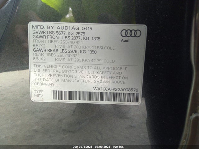 WA1CCAFP2GA008579 Audi Sq5 Premium Plus