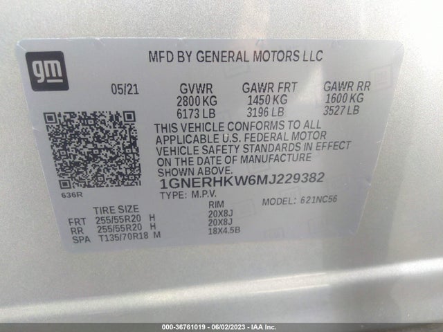 Chevrolet Traverse Lt Leather 2021 1GNERHKW6MJ229382 Image 9