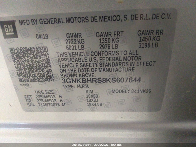 Chevrolet BLAZER 2019 3GNKBHRS8KS607644 Image 9