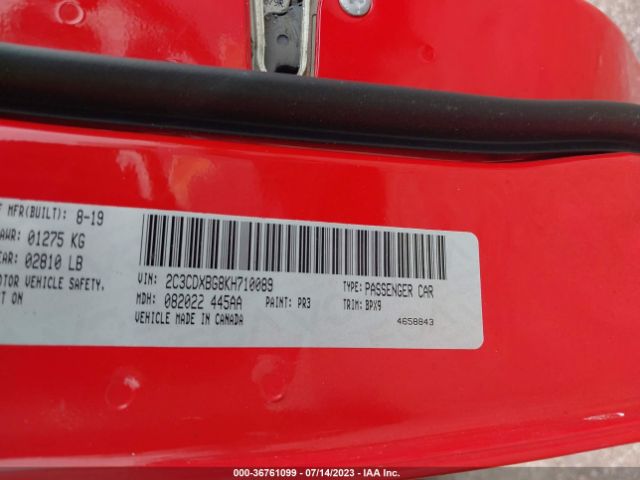 2C3CDXBG8KH710089 Dodge Charger Sxt
