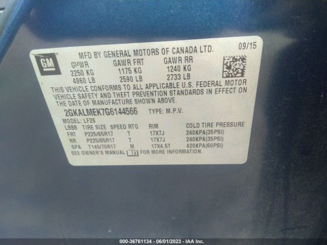 2GKALMEK7G6144566 GMC Terrain Sle