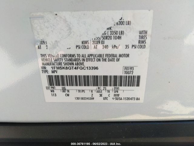 1FM5K8GT4FGC13396 Ford EXPLORER SPORT