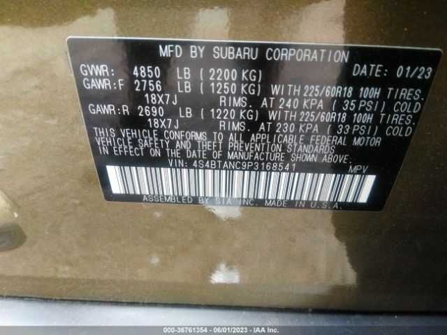 4S4BTANC9P3168541 Subaru Outback Limited