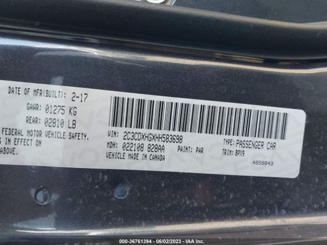 2C3CDXHGXHH583698 Dodge Charger Sxt