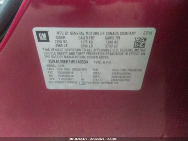 2GKALMEK1H6140594 GMC Terrain Sle