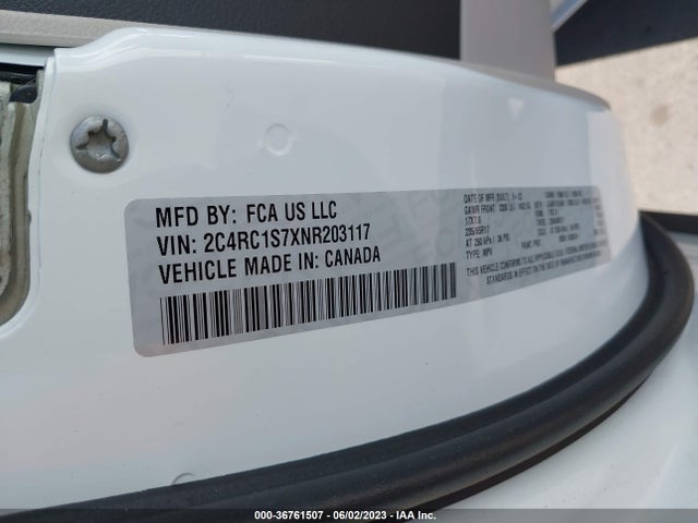 2C4RC1S7XNR203117 Chrysler Pacifica Hybrid Limited