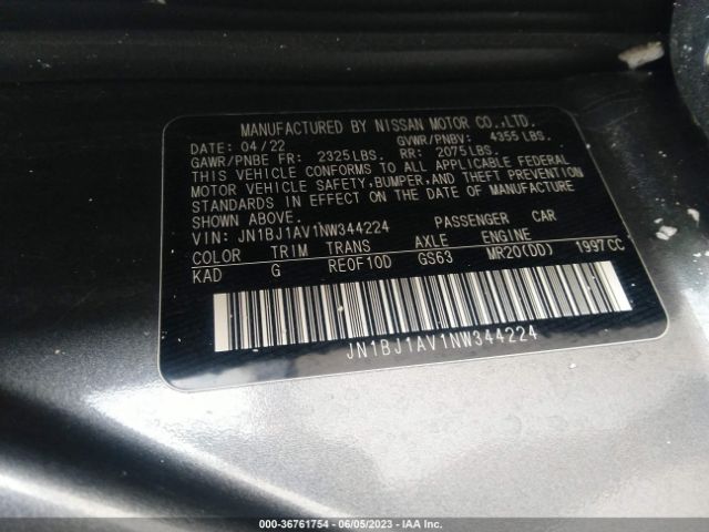 JN1BJ1AV1NW344224 Nissan Rogue Sport S