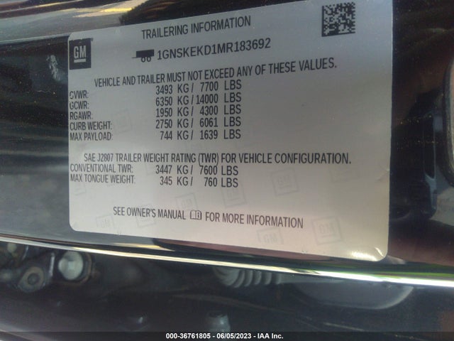 Chevrolet Suburban Rst 2021 1GNSKEKD1MR183692 Image 9