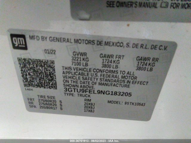 3GTU9FEL9NG183205 GMC Sierra 1500 Limited Denali