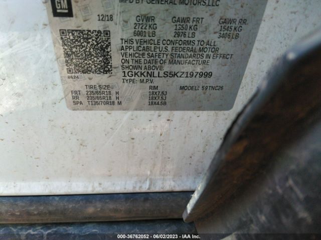 1GKKNLLS5KZ197999 GMC ACADIA SLE