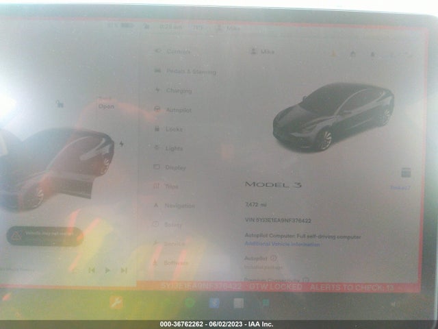 Tesla MODEL 3 2022 5YJ3E1EA9NF376422 Image 8