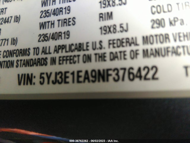 Tesla MODEL 3 2022 5YJ3E1EA9NF376422 Image 10