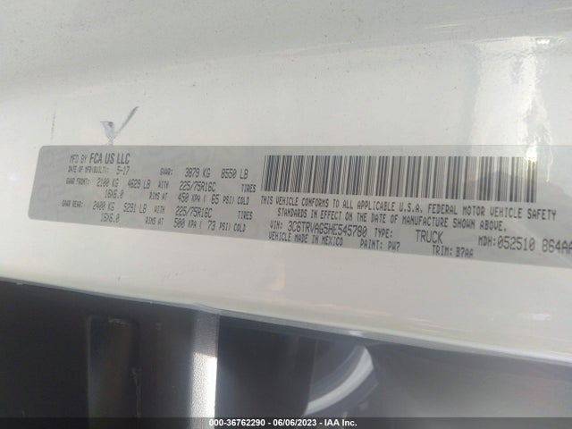 3C6TRVAG5HE545780 RAM Promaster Cargo Van