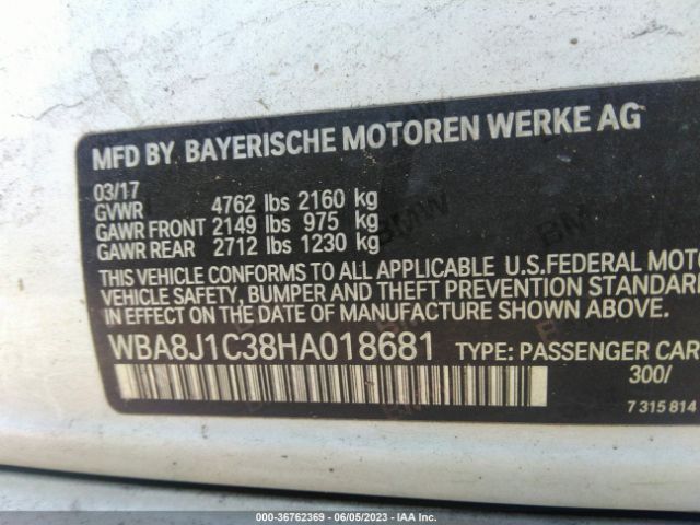 WBA8J1C38HA018681 BMW 3 Series 328d Xdrive