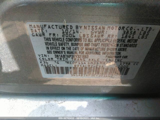3N1AB7AP3EY321663 Nissan SENTRA SR