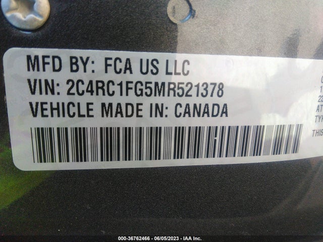 2C4RC1FG5MR521378 Chrysler Pacifica Touring