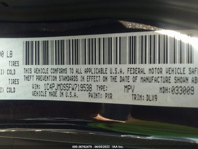Продажа на аукционе авто 2015 Jeep Cherokee Limited, vin: 1C4PJMDS5FW719538, номер лота: 36762479