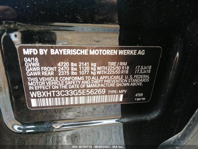 WBXHT3C33G5E56269 BMW X1 Xdrive28i