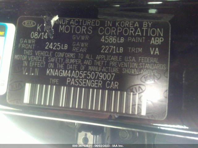 KIA OPTIMA HYBRID 2015 KNAGM4AD5F5079007 Image 11