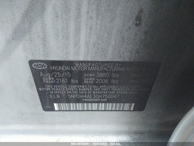 Hyundai ELANTRA SE 2016 5NPDH4AE3GH750047 Image 10
