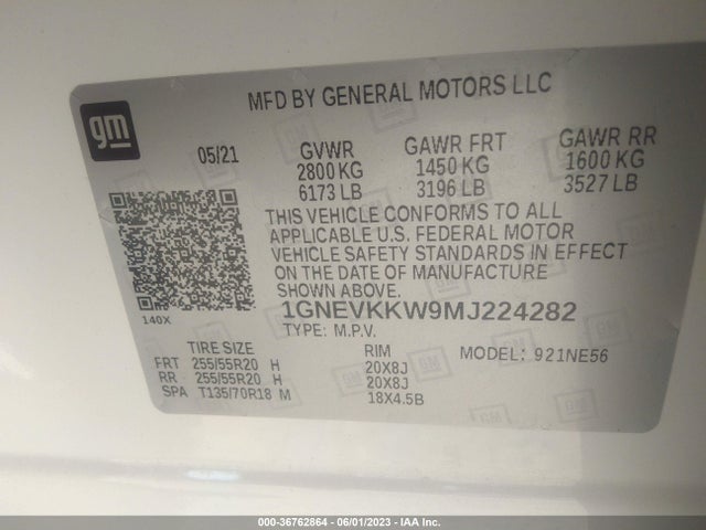 Chevrolet Traverse Premier 2021 1GNEVKKW9MJ224282 Image 9