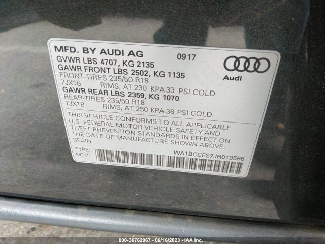 WA1BCCFS7JR013586 Audi Q3 Premium/sport Premium