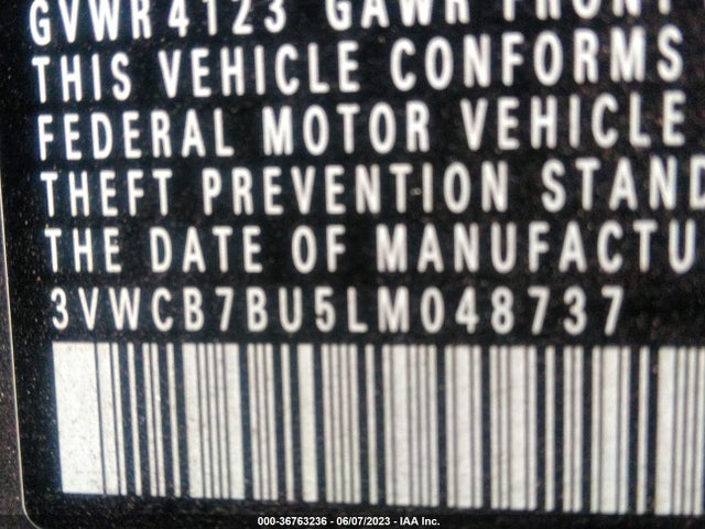 3VWCB7BU5LM048737 Volkswagen Jetta S/se/r-line