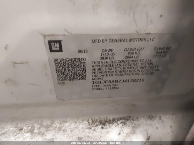Chevrolet Sonic Premier 2018 1G1JF5SB7J4138216 Image 9