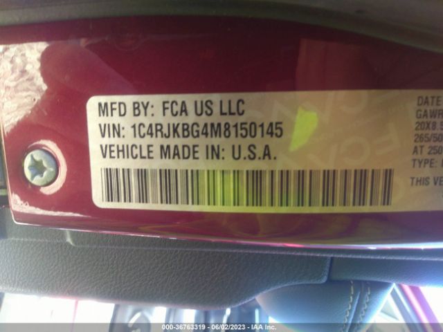 1C4RJKBG4M8150145 Jeep Grand Cherokee L Limited