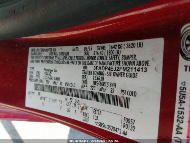 3FADP4EJ2FM211413 Ford FIESTA SE