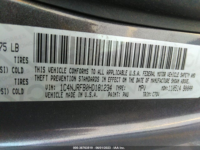 1C4NJRFB0HD181234 Jeep Patriot Latitude