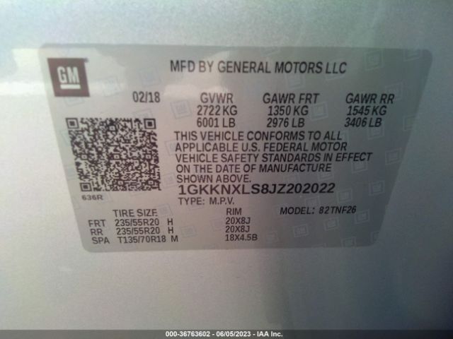 1GKKNXLS8JZ202022 GMC Acadia Denali