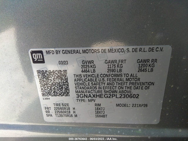 Chevrolet EQUINOX LS 2023 3GNAXHEG2PL230602 Image 9