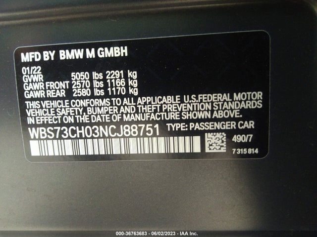 BMW M5 CS 2022 аукцион фото