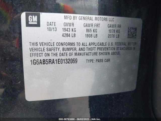 1G6AB5RA1E0132069 Cadillac Ats Luxury Rwd