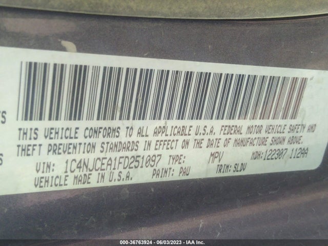 1C4NJCEA1FD251097 Jeep Compass High Altitude Edition