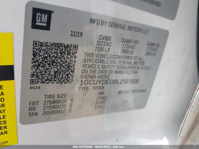 Chevrolet Silverado 1500 Lt 2020 1GCUYDED0LZ167830 Image 9