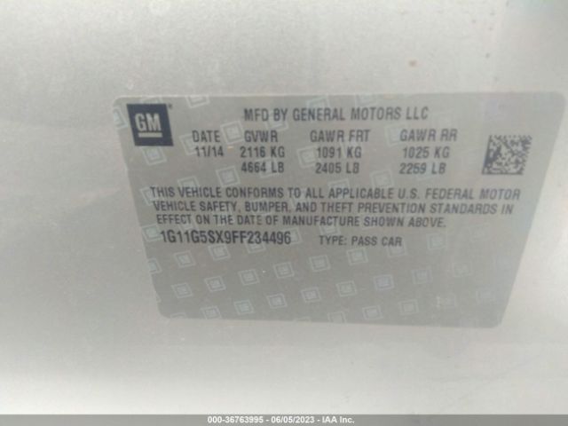 Chevrolet MALIBU LTZ 2015 1G11G5SX9FF234496 Image 10
