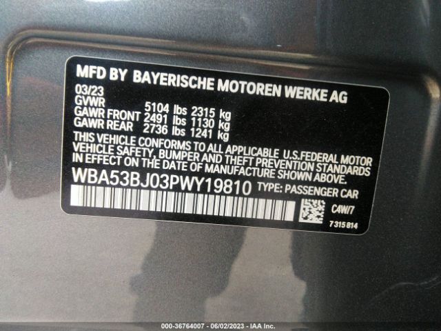 WBA53BJ03PWY19810 BMW 5 Series 540i