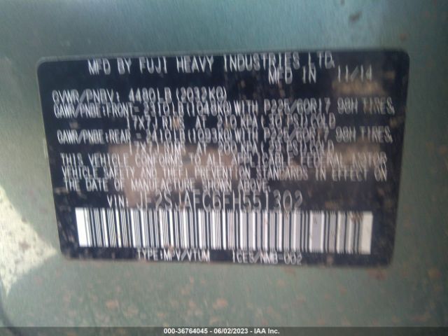 JF2SJAFC6FH551302 Subaru Forester 2.5i Premium