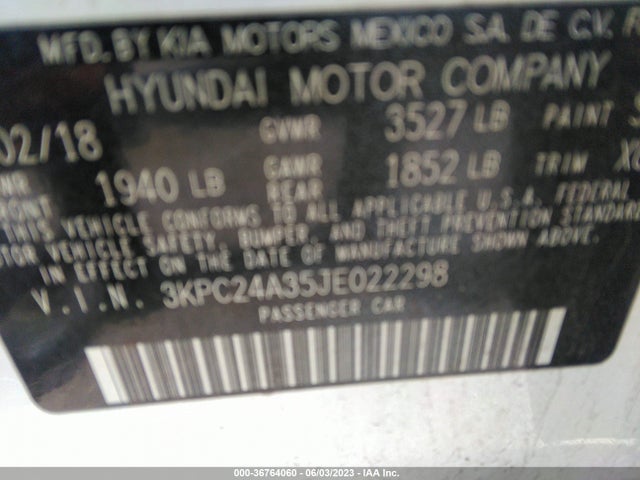 Hyundai Accent Sel 2018 3KPC24A35JE022298 Image 11